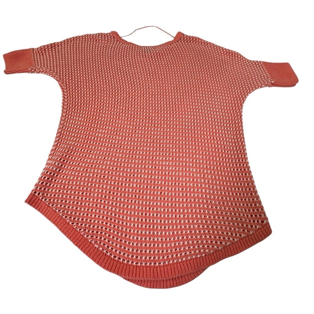 a.n.a Women’s M/P Summer Knit Blouse/ Cover-Up Orange White Top